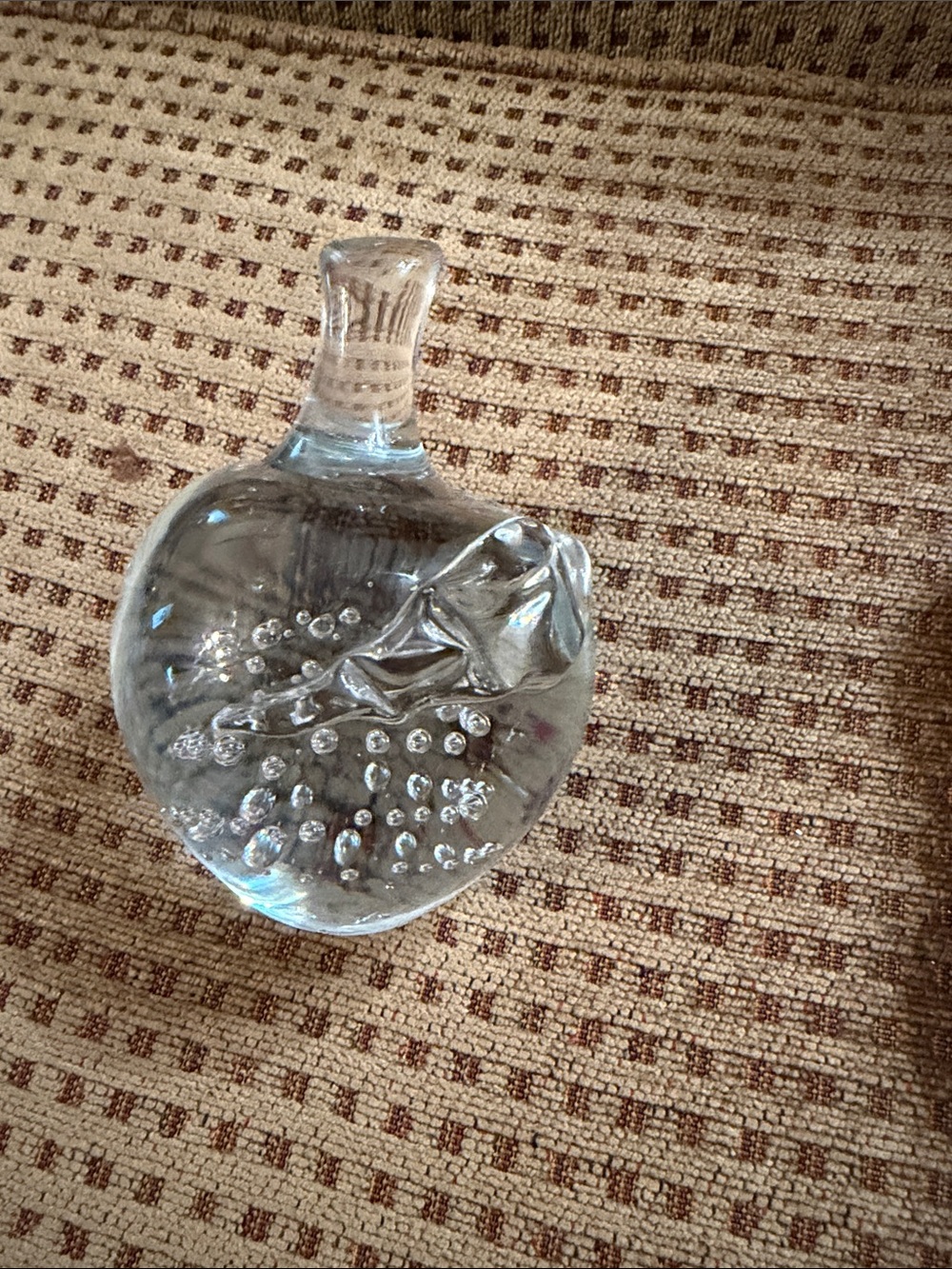 Clear Glass Apple Sculpture Paperweight Home Art - Brand